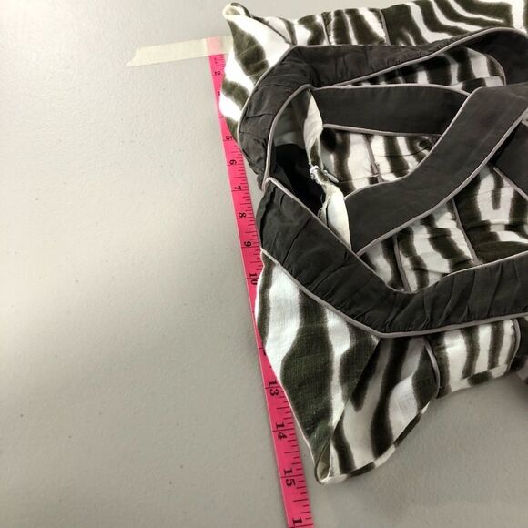 Banana Republic Linen Sun Dress Womens 0 Zebra Print Brown 100% Linen Cross Back - Picture 10 of 13